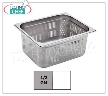 Bacs GN 1/2 perforés en inox Plateau gastro-norme 1/2, perforé, inox 18/10, dim.mm.325 x 265 x 20 h