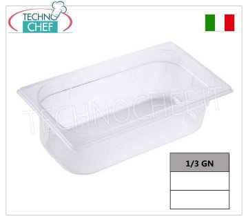 Bacs Gastronorm GN 1/3 en polypropylène, dimensions 325x175 mm