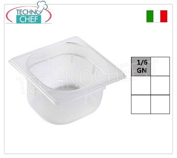 Bac Gastronorme GN 1/6 en polypropylène, dimensions 176x162mm