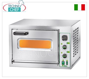 FIMAR - Four à pizza électrique pour 1 pizza, chambre de cuisson 40,5 x 40,5 cm, hauteur 22 cm, commandes mécaniques, modèle MICROVC22