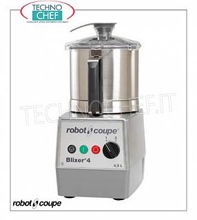 Homogénéisateur Cutter - Blixer BLOGUE CUTTER-HOMOGEINIZER, marque ROBOT COUPE avec réservoir de 4,5 litres - 1 vitesse, 3000 tr / min, commandes à impulsion, V. 230/1, kW 0,90, poids 18 kg, dimensions, mm 460x226x304h