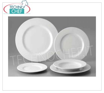 SATURNIA - Collection ETRUSCA BIANCO en Porcelaine - Plats pour Restaurant ASSIETTE PLATE, Collection Étrusque Blanche, Diamètre cm.28, Marque SATURNIA -- Disponible en paquets de 6