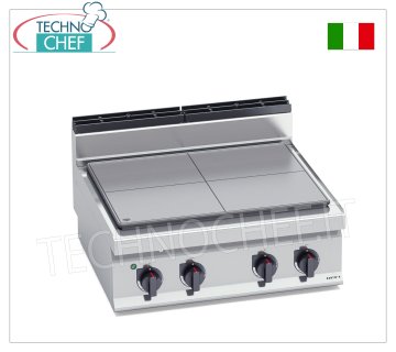 TECHNOCHEF - CUISINIÈRE ÉLECTRIQUE À PLAT SOLIDE, Kw.9, Mod.E7TPB CUISINIÈRE ÉLECTRIQUE À PLAT SOLIDE, BERTOS, Ligne MACROS 700, Série HIGH POWER, 4 ZONES DE CUISSON, COMMANDES INDÉPENDANTES, V.400/3+N, Kw.9,00, Poids 80, dim.mm.800x700x290h