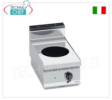 TECHNOCHEF - CUISINIÈRE ÉLECTRIQUE 1 PLAQUE WOK avec PLAQUE INDUCTION, Kw.3,5, Mod.E7WOK-B/IND