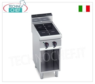 TECHNOCHEF - CUISINIÈRE ÉLECTRIQUE 2 ZONES INFRAROUGES sur ARMOIRE OUVERTE, Kw.6,4, Mod.E7P2M/VTR