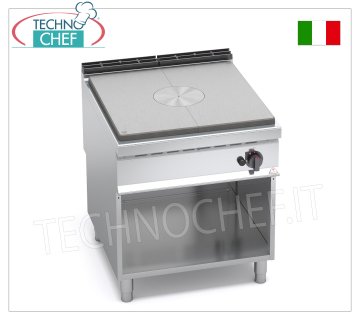 TECHNOCHEF - CUISINIÈRE À GAZ SOLIDE sur ARMOIRE OUVERTe, mod. G9TPM CUISINIÈRE SOLIDE À GAZ sur ARMOIRE OUVERTE, ligne BERTOS MAXIMA 900, Série HIGH POWER, puissance thermique 13,00 kW, poids 157 kg, dim.mm.800x900x900h