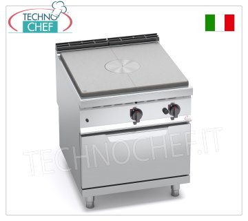 TECHNOCHEF - CUISINIÈRE SOLIDE À GAZ sur FOUR À GAZ GN 2/1, mod. G9TP+FG CUISINIÈRE SOLIDE À GAZ sur FOUR À GAZ GN 2/1, ligne BERTOS MAXIMA 900, série HIGH POWER, puissance thermique totale Kw. 20,8, poids 198 kg, dim.mm.800x900x900h