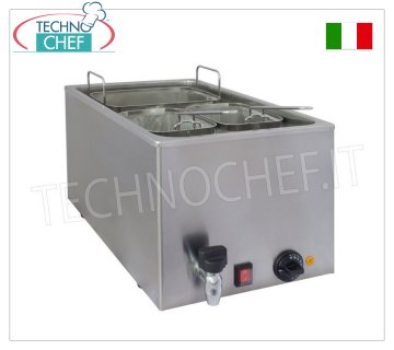 CUISEUR À PÂTES ÉLECTRIQUE DE COMPTOIR, cuve de 25 lt, complet avec paniers - V. 230/1 - Kw. 3.2 - faible mm 340x600x300h
