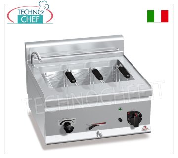 CUISEUR À PÂTES ÉLECTRIQUE À POSER, cuve de 25 lt., complet avec 3 paniers, V. 400/3+N - Kw 8,25 - dim. mm 600x600x290h