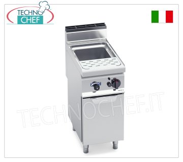 TECHNOCHEF - CUOCIPASTA GAZ su MOBILE, 1 basca da lt.30, Mod.CPG40E CUISEUR À PÂTES GAZ sur MOBILE, ligne BERTOS, MACROS 700, série PASTA ITALY, 1 cuve inox de 30 litres, puissance thermique Kw.10,00, Poids 49 Kg, dim.mm.400x700x900h