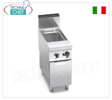 TECHNOCHEF - CUOCIPASTA À GAZ pour MOBILE, Vasque de 40 lt., Mod.G9CP40 CUISEUR À PÂTES À GAZ sur MOBILE, BERTOS, ligne MAXIMA 900, 1 cuve de 40 litres, puissance thermique Kw.12,00, Poids 54 Kg, dim.mm.400x900x900h