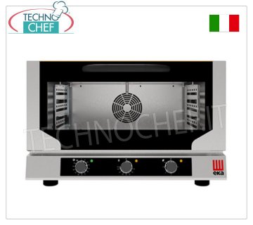 TECNOEKA - FOUR ÉLECTRIQUE À CONVECTION AVEC VAPEUR DIRECTE, 3 plaques 60x40 cm, dim.mm.784x754x504h