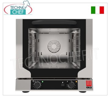 TECNOEKA - FOUR ÉLECTRIQUE À CONVECTION VENTILÉ avec HUMIDIFICATEUR, 4 plaques 429x345 mm, Professionnel, mod. EKF423NU FOUR ÉLECTRIQUE À CONVECTION VENTILÉ avec HUMIDIFICATEUR, chambre de cuisson pour 4 PLAQUES de 429x345 mm, COMMANDES ÉLECTROMÉCANIQUES, V.230/1, Kw.3.1, Poids 36,4 Kg, dimensions extérieures mm.590x709x589h