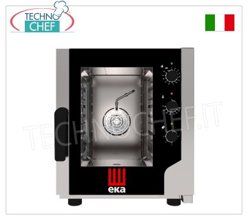 Tecnoeka - FOUR Électrique À VAPEUR À CONVECTION pour 5 plaques GN 2/3 (354x325 mm), mod. EKF523NUD FOUR À VAPEUR CONVENTIONNEL Électrique Ventilé, Professionnel avec chambre de cuisson pour 5 PLAQUES GASTRO-NORM 2/3 (mm.354x325) COMMANDES ÉLECTROMÉCANIQUES, V.230/1, Kw.3.2, Poids Kg.40, dimensions extérieures mm.550x754x662h