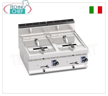 BERTOS - FRITEUSE À GAZ DE COMPTOIR, 2 cuves de 10+10 lt, Mod.GL10+10B