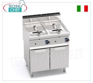 BERTOS - FRITEUSE À GAZ sur ARMOIRE, 2 cuves de 10+10 lt, Mod.GL10+10M