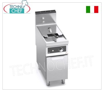 TECHNOCHEF - FRITEUSE À GAZ sur MOBILE, 1 RÉSERVOIR de 20 litres, Commandes Electroniques Bflex, Mod.9GL20M-BF FRITEUSE À GAZ sur MOBILE, BERTO'S, Ligne MAXIMA 900, Série TURBO, 1 RÉSERVOIR de 20 litres, Commandes Électroniques Bflex, puissance thermique Kw.17,5, Poids 59 Kg, dim.mm.400x900x900h