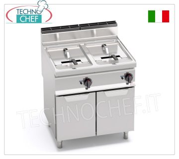 BERTOS - FRITEUSE À GAZ sur ARMOIRE, 2 cuves de 18+18 lt, Mod.GL18+18MI