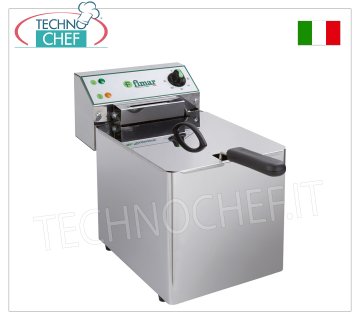 FIMAR - Technochef, Friteuse électrique sur plan, 1 cuve de 8 litres, Mod.FR8N FRITEUSE ÉLECTRIQUE DE COMPTOIR, 1 cuve amovible de 8 litres, V.230/1, 3,00 kw, dimensions mm. 270x490x365h