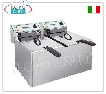 FIMAR - Technochef, Friteuse électrique de comptoir, 2 cuves indépendantes de 8+8 litres, Mod.FR88N
