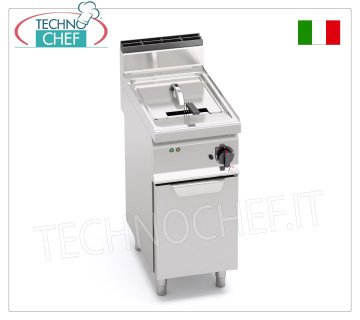 TECHNOCHEF - FRITEUSE ÉLECTRIQUE sur MOBILE, 1 RÉSERVOIR de 18 litres, Mod.E7F18-4M FRITEUSE ÉLECTRIQUE sur ligne MOBILE, BERTOS, MACROS 700, Série TURBO, 1 RÉSERVOIR de 18 litres, V.400/3+N, Kw.13,5, Poids 50 Kg, dim.mm.400x700x900h