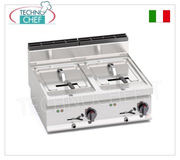TECHNOCHEF - FRITEUSE ÉLECTRIQUE DE COMPTOIR, 2 RÉSERVOIRS de 10+10 litres, Mod.E7F10-8B