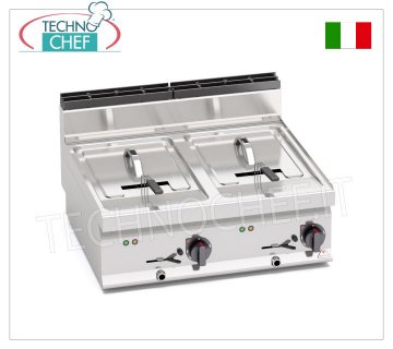 TECHNOCHEF - FRITEUSE ÉLECTRIQUE DE COMPTOIR, ALIMENTÉE, 2 RÉSERVOIRS de 10+10 litres, Mod.E7F10-8BS