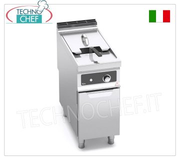 TECHNOCHEF - FRITEUSE ÉLECTRIQUE sur MOBILE, 1 RÉSERVOIR de 22 litres, Mod.E9F22-4M-BF FRITEUSE ÉLECTRIQUE sur MOBILE, BERTO'S, Ligne MAXIMA 900, Série TURBO, 1 RÉSERVOIR de 22 litres, Commandes Électroniques BFLEX, V.400/3+N, Kw.18,00, Poids 55 Kg, dim.mm.400x900x900h