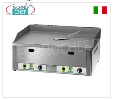 FIMAR - Fry Top Professionnel à Gaz à Poser, Double Plaque Lisse, Mod.FRY2LM PLAQUE GAZ de table, DOUBLE MODULE avec COMMANDES INDÉPENDANTES, PLAQUE EN ACIER SABLÉ LISSE, alimentation GAZ MÉTHANE, kit GPL fourni, dimensions extérieures. mm 665x600x300h