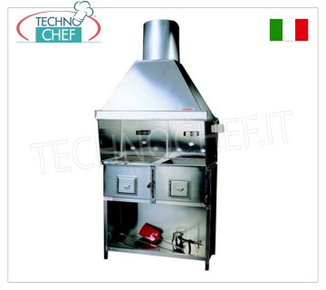 ROMAGNA GRILL - Grill/cuisinière au charbon de bois de Romagne avec 2 braseros