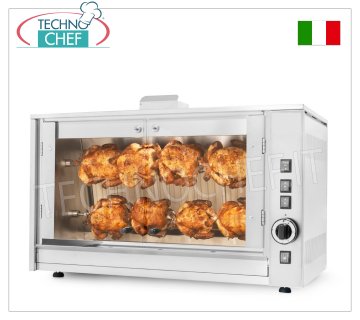 RÔTISSOIR À GAZ avec 2 TIGES superposées pour 8 POULETS