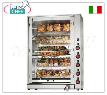 RÔTISSOIRE ÉLECTRIQUE avec 5 TIGES DE Schidione Superposables INDÉPENDANTES pour 20 POULETS