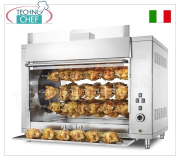 RÔTISSOIRE PLANÉTAIRE À GAZ avec 8 TIGES pour 48 POULETS,