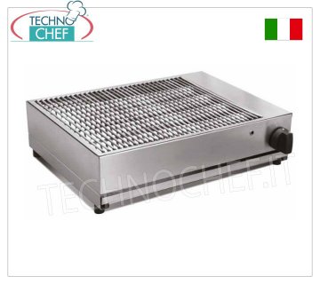 Technochef - GRIL PROFESSIONNEL À GAZ de comptoir, 1 ZONE DE CUISSON RADIANTE, mod.BIG6045GG GRIL PROFESSIONNEL À GAZ de comptoir, avec 1 ZONE DE CUISSON RADIANTE mesurant 500x415mm, puissance thermique 7kW, poids 15kg, dim.mm.600x450x170h