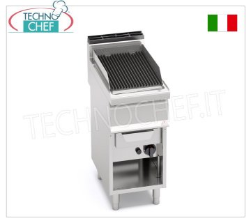 TECHNOCHEF - GRILLE GAZ VAPEUR-EAU, 1 module sur ARMOIRE OUVERTe, Mod.G7WG40M