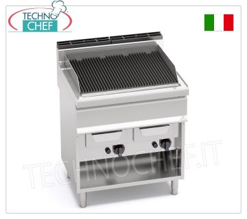TECHNOCHEF - GRILLE A GAZ VAPEUR, DOUBLE module sur ARMOIRE OUVERTE, Mod.G7WG80M