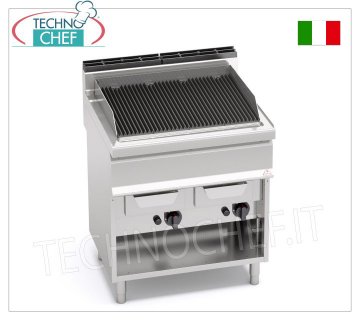 TECHNOCHEF - GRILLE A GAZ VAPEUR, DOUBLE module sur ARMOIRE OUVERTE, Mod.G7WG80M GRILL À GAZ VAPEUR-EAU, BERTOS, Ligne MACROS 700, Série WATER GRILL, DOUBLE module sur ARMOIRE OUVERTE avec ZONE DE CUISSON 700x515 mm, puissance thermique 18,00 kW, poids 85 Kg, dim.800x700x900h mm