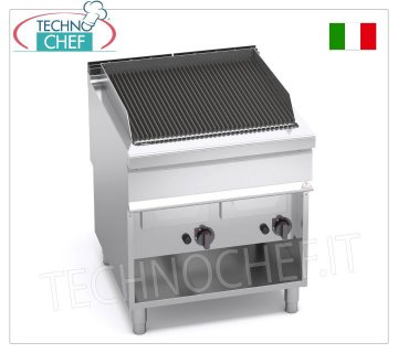 TECHNOCHEF - GRILL À GAZ VAPEUR-EAU, DOUBLE module sur ARMOIRE OUVERTE, Mod.G9WG80M GRILL À GAZ VAPEUR-EAU, BERTO'S, ligne MAXIMA 900, série WATER GRILL, DOUBLE module sur ARMOIRE OUVERTE avec ZONE DE CUISSON 700x630 mm, puissance thermique 24,00 kW, poids 105 kg, dim.800x900x900h mm