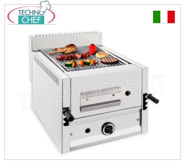 GRIL GAZ PIERRE DE LAVE, 1 MODULE SUPÉRIEUR avec ZONE DE CUISSON 365x535 mm