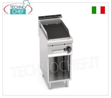 TECHNOCHEF - GRIL PIERRE DE LAVE GAZ, 1 module sur ARMOIRE OUVERTe, Mod.PLG40M/G