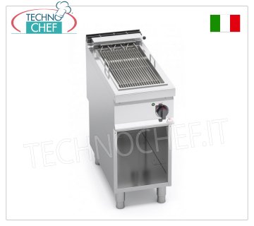 GRIL ÉLECTRIQUE, module sur MOBILE, Mod. GRIL ÉLECTRIQUE, ligne BERTO'S MAXIMA 900, module sur meuble avec ZONE DE CUISSON mesurant 265x620 mm, puissance électrique 5,4 kW, poids 42 Kg, dim.mm.400x900x900h