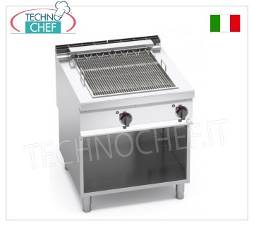 GRIL ÉLECTRIQUE, module sur MOBILE, Mod. GRIL ÉLECTRIQUE, ligne BERTO'S MAXIMA 900, module sur meuble avec ZONE DE CUISSON mesurant 543x620 mm, puissance électrique 10,8 kW, poids 70 Kg, dim.mm.800x900x900h