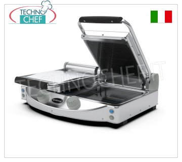SPIDOCOOK - Table de Cuisson Électrique avec Double Plaque Vitrocéramique Lisse Nervurée, Mod.SP020R