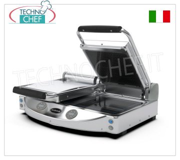 SPIDOCOOK - Table de Cuisson Électrique avec Double Plaque Vitrocéramique Lisse Nervurée, Mod.SP020ER