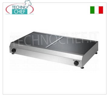 TECHNOCHEF - Table de cuisson électrique avec double plaque vitrocéramique Ø 31 cm, Mod.PC40/2