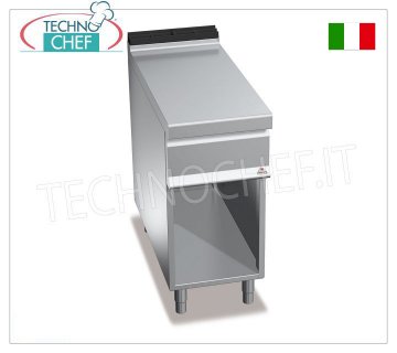 TECHNOCHEF - PLATEAU NEUTRE sur ARMOIRE OUVERTE avec TIROIR, 1 module de 400 mm, Mod.N9T4MC