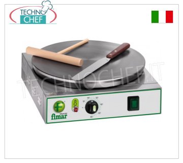 Technochef - Crêpière Électrique Professionnelle, 1 Plaque en Fonte Ø 350 mm, Mod.CRPN LAVE-TABLE ÉLECTRIQUE avec TABLE DE CUISSON EN FONTE, SURFACE MULTI-DOUBLÉE ANTIDÉRAPANTE, DIAMÈTRE 350 MM, contrôle thermostatique de la température de cuisson, V. 230/1, Kw. 2.4, poids 12 Kg, dimensions extérieures mm.370x370x140h.