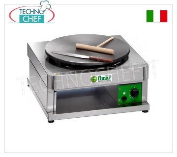 Technochef - Crêpière Professionnelle Gaz, 1 Plaque en Fonte Ø 400 mm, Mod.CR400G1