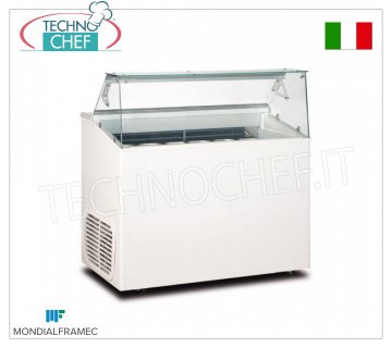 MONDIAL FRAMEC - Vitrine pour glaces à la crème, lt. 293, Mod.TOP7 Vitrine pour glaces, MONDIAL FRAMEC, capacité 293 litres, température -15°/-20°C, évaporateur STATIC FINNED PACK, V. 230/1, Kw 0,48, poids 99 Kg, dim.mm.1350x673x1175h