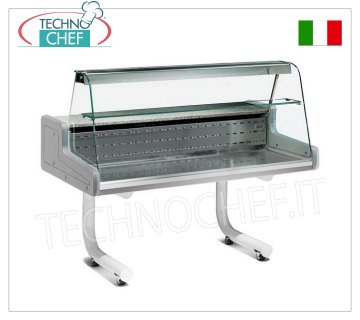 VITRINE RÉFRIGÉRÉE sur SUPPORT À ROULETTES, avec VERRE COURBE, mod.VRY7
